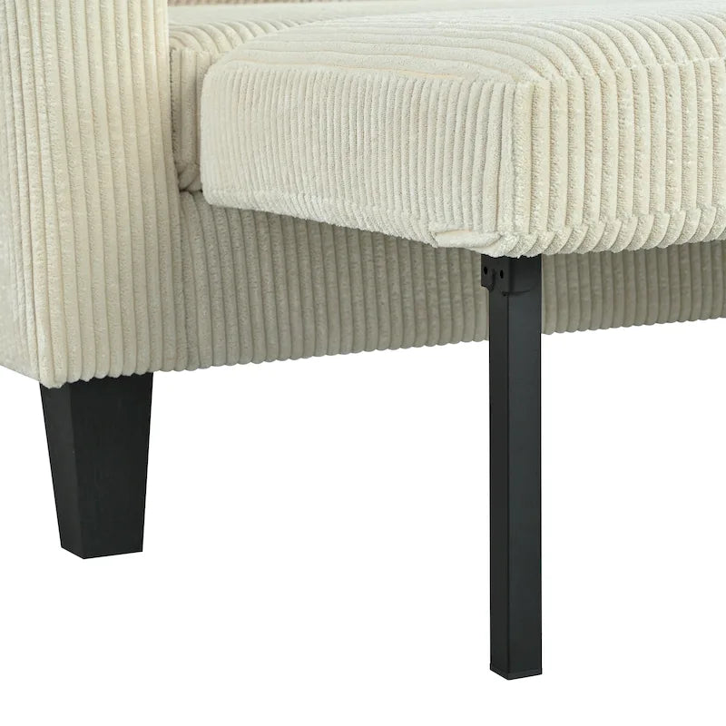 Canapé d'angle réversible avec méridienne de rangement, ports USB et porte-gobelets