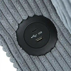 Canapé d'angle réversible avec méridienne de rangement, ports USB et porte-gobelets