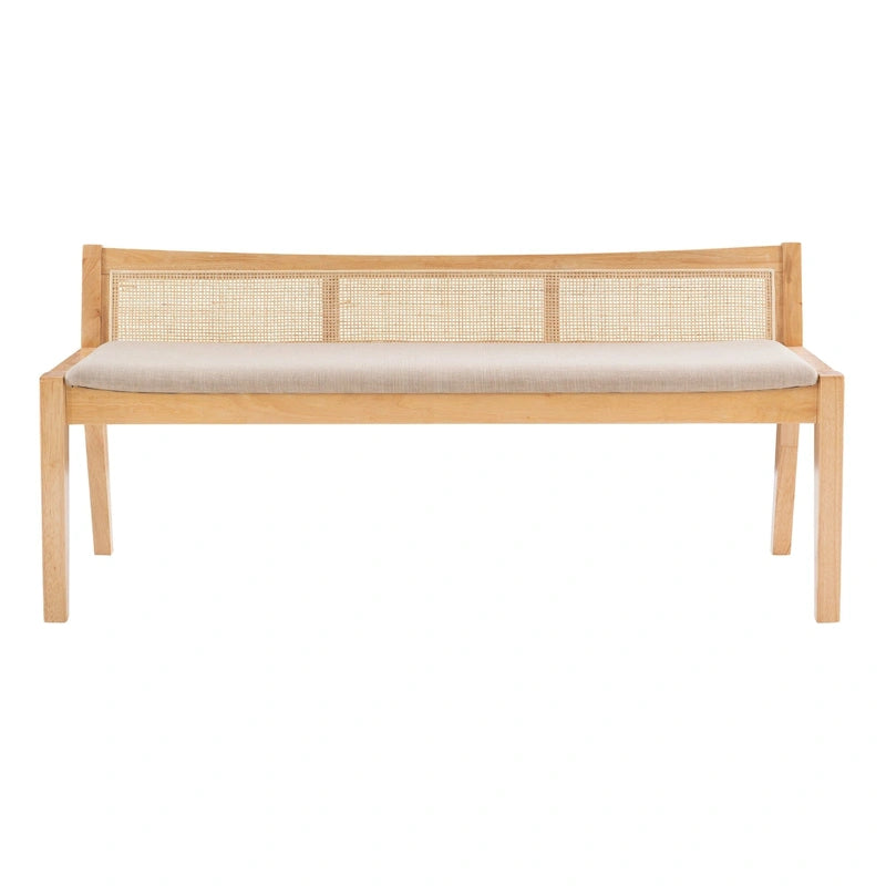 Banc en rotin tressé encadré - 52,5 - Beige