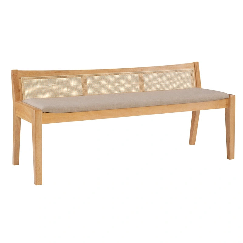 Banc en rotin tressé encadré - 52,5 - Beige
