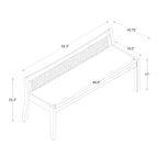 Banc en rotin tressé encadré - 52,5 - Beige