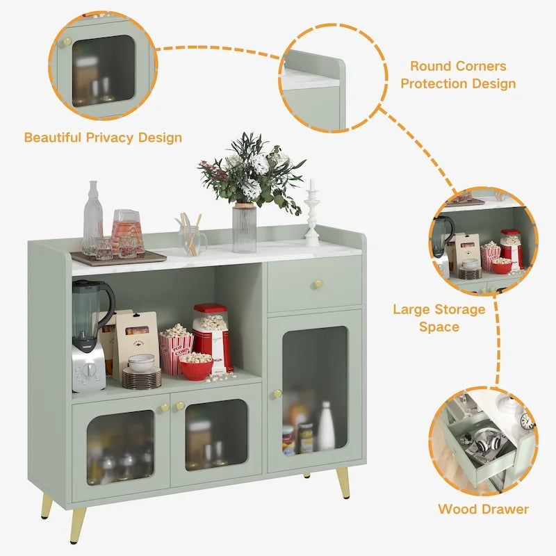 Bahuts et buffets avec porte en acrylique, armoires de cuisine, tables de bar en bois