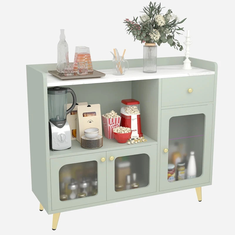 Bahuts et buffets avec porte en acrylique, armoires de cuisine, tables de bar en bois