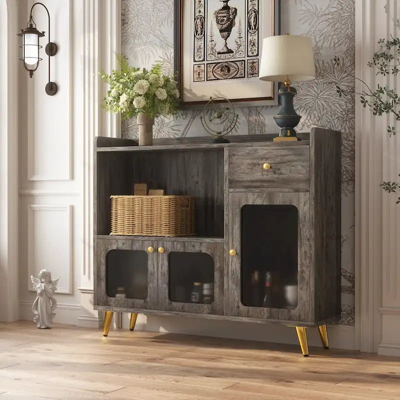 Bahuts et buffets avec porte en acrylique, armoires de cuisine, tables de bar en bois