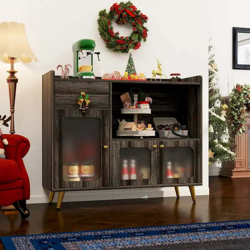 Bahuts et buffets avec porte en acrylique, armoires de cuisine, tables de bar en bois