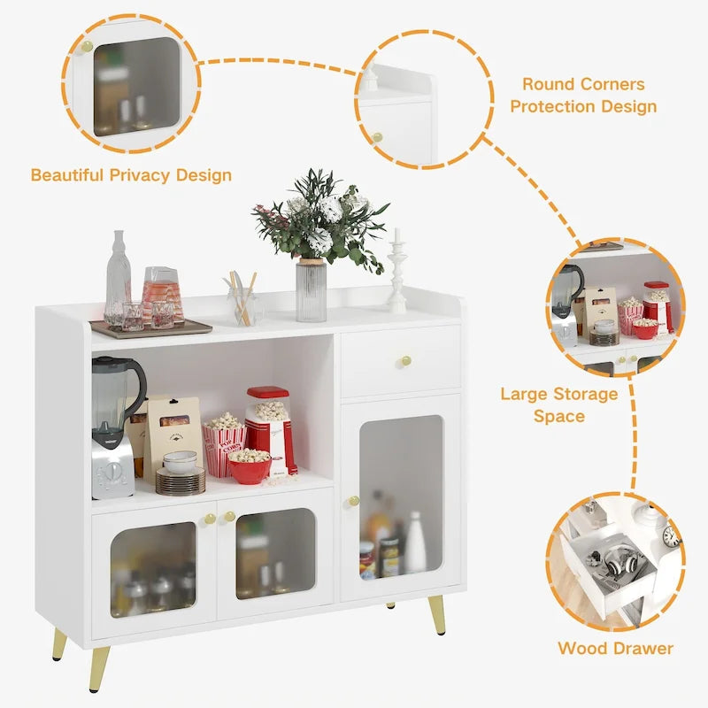 Bahuts et buffets avec porte en acrylique, armoires de cuisine, tables de bar en bois