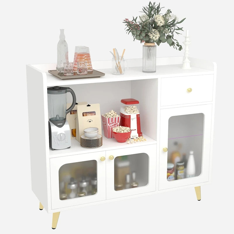 Bahuts et buffets avec porte en acrylique, armoires de cuisine, tables de bar en bois