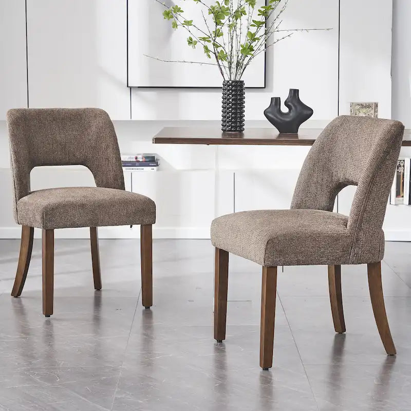 Upholstered Back Side Dining Chair  of 2
