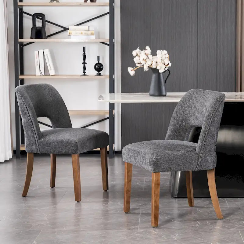 Chaise de salle à manger avec dossier rembourré (lot de 2)