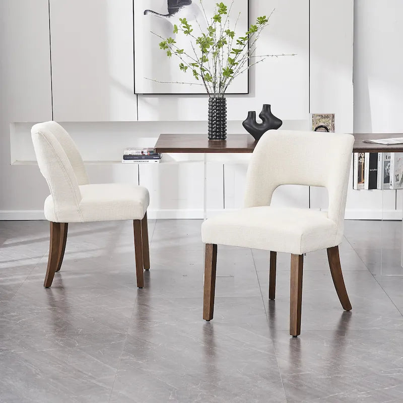 Chaise de salle à manger avec dossier rembourré (lot de 2)