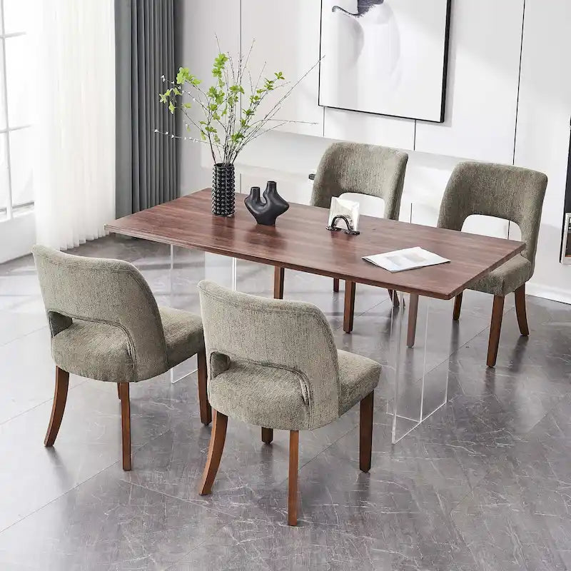 Chaise de salle à manger avec dossier rembourré (lot de 2)