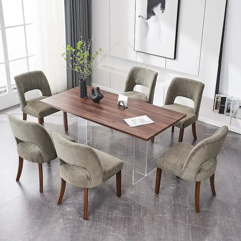 Chaise de salle à manger avec dossier rembourré (lot de 2)