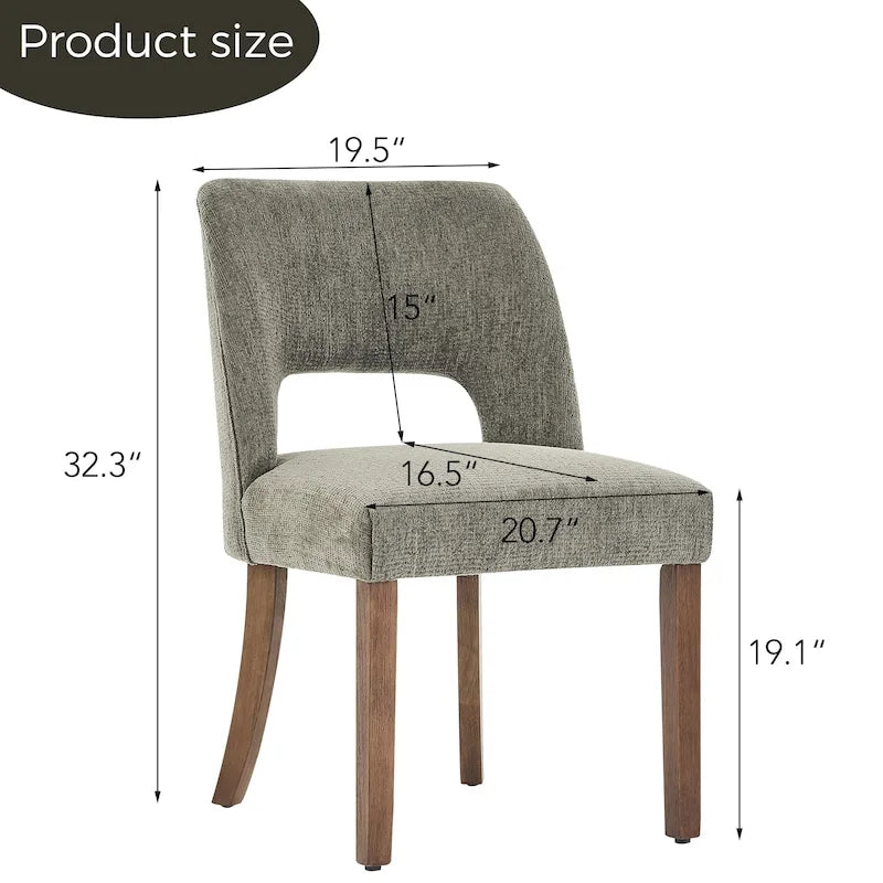 Chaise de salle à manger avec dossier rembourré (lot de 2)