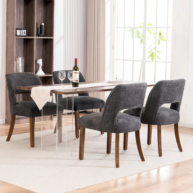 Chaise de salle à manger avec dossier rembourré (lot de 2)
