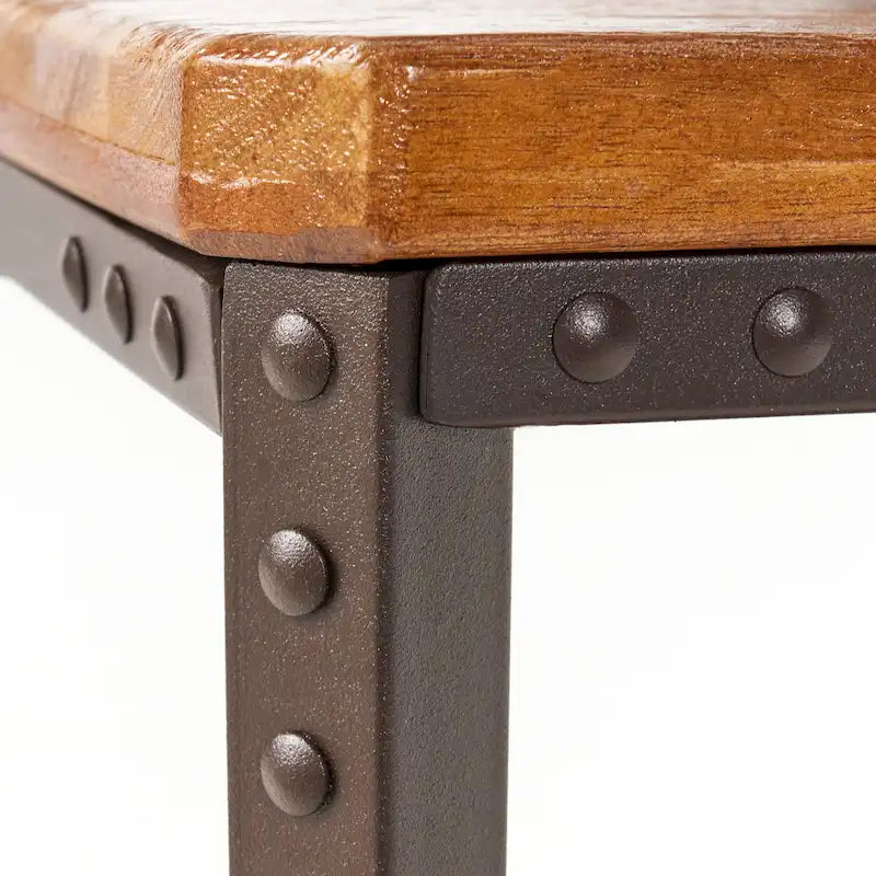 Table d'appoint Ronan en bois et métal style campagnard