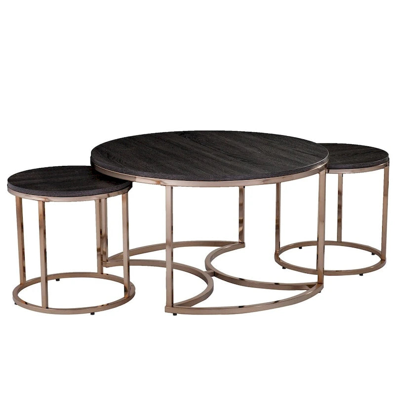 Table basse gigogne ronde 3 pièces