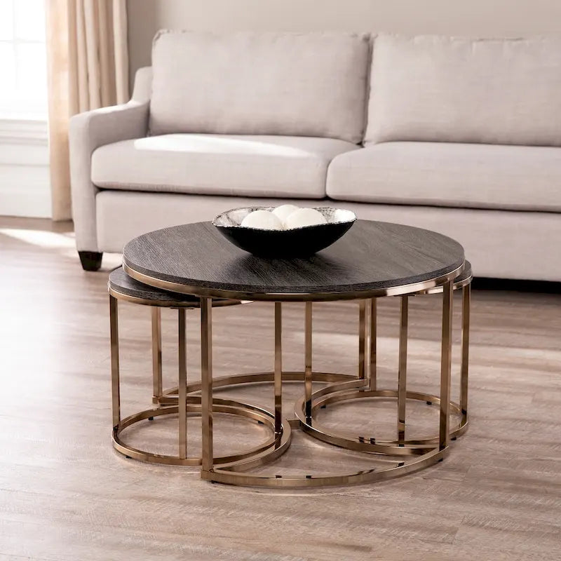 Table basse gigogne ronde 3 pièces