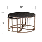 Table basse gigogne ronde 3 pièces