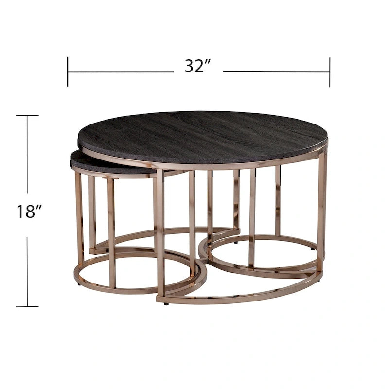 Table basse gigogne ronde 3 pièces