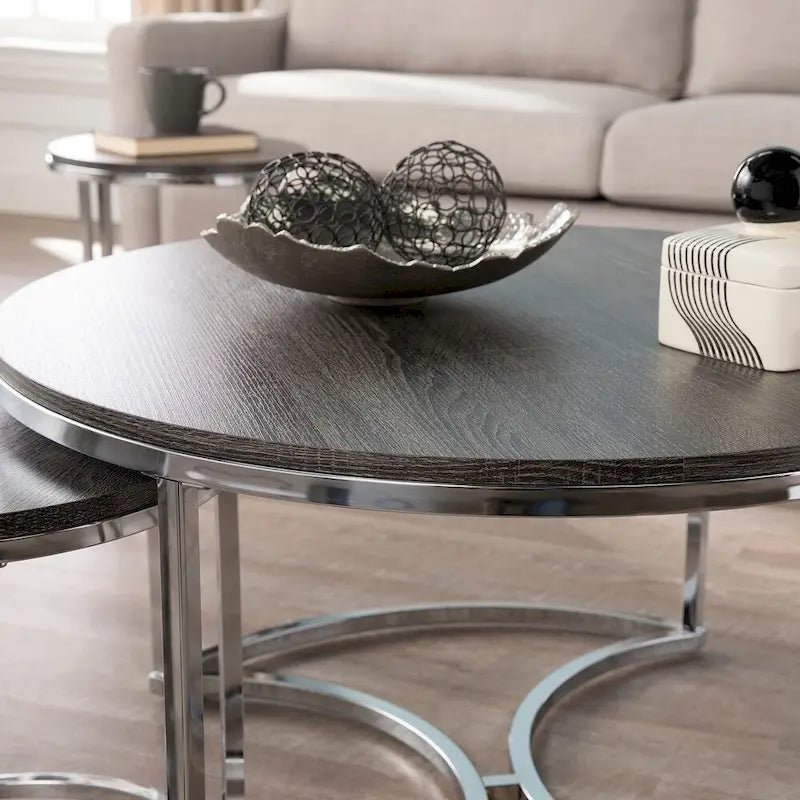 Table basse gigogne ronde 3 pièces