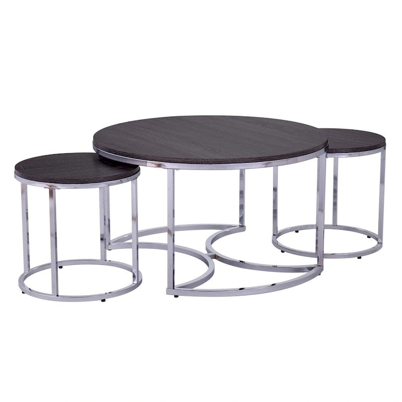 Table basse gigogne ronde 3 pièces