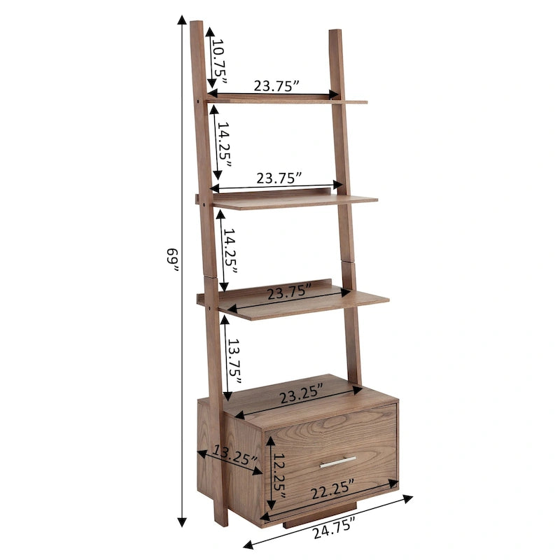 Étagère échelle avec tiroir-classeur American Heritage de Convenience Concepts