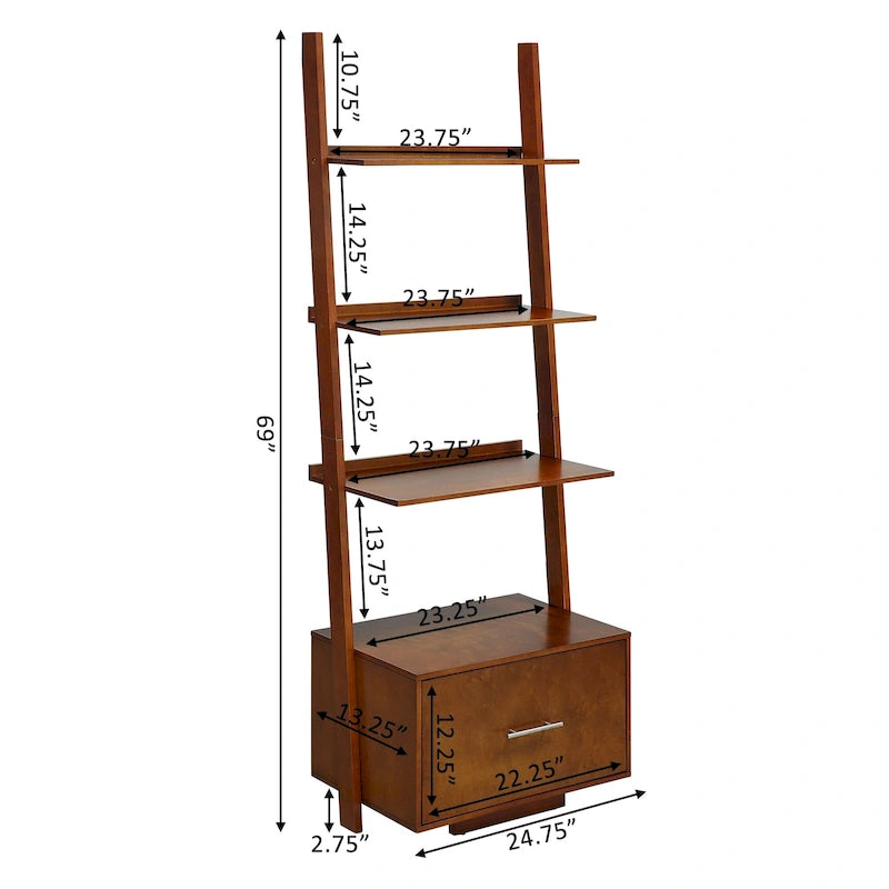 Étagère échelle avec tiroir-classeur American Heritage de Convenience Concepts