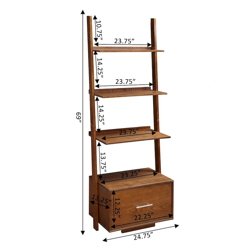 Étagère échelle avec tiroir-classeur American Heritage de Convenience Concepts