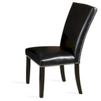 Chaise de salle à manger noire avec clous décoratifs (lot de 2)