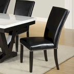 Chaise de salle à manger noire avec clous décoratifs (lot de 2)