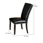 Chaise de salle à manger noire avec clous décoratifs (lot de 2)