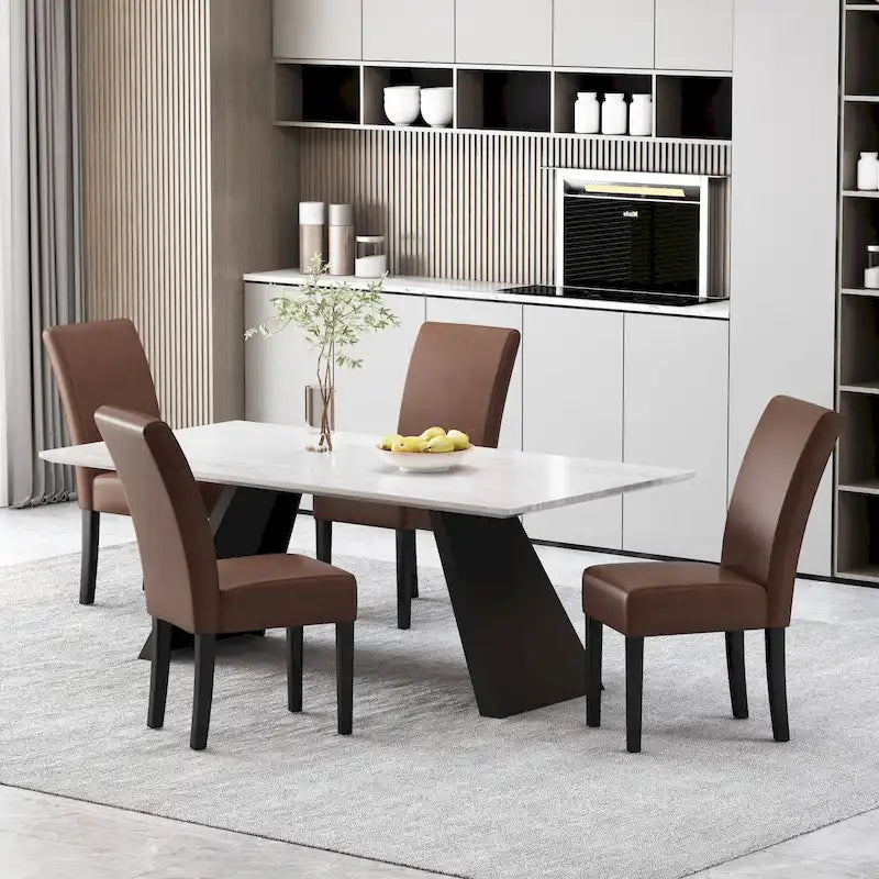 Chaises de salle à manger tapissées à motifs (lot de 4).