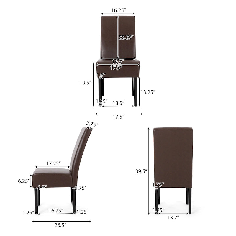 Chaises de salle à manger tapissées à motifs (lot de 4).