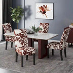 Chaises de salle à manger tapissées à motifs (lot de 4).