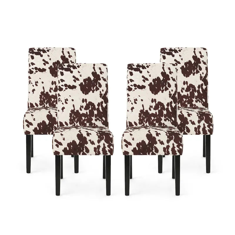 Chaises de salle à manger tapissées à motifs (lot de 4).
