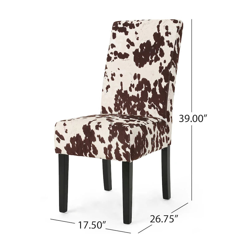 Chaises de salle à manger tapissées à motifs (lot de 4).