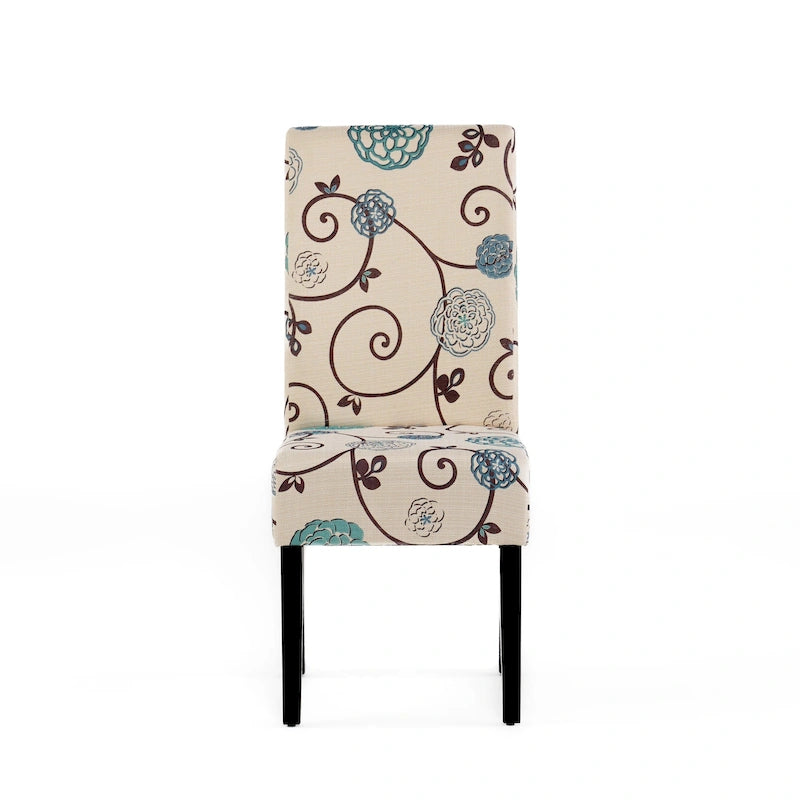 Chaises de salle à manger tapissées à motifs (lot de 4).