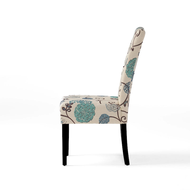 Chaises de salle à manger tapissées à motifs (lot de 4).