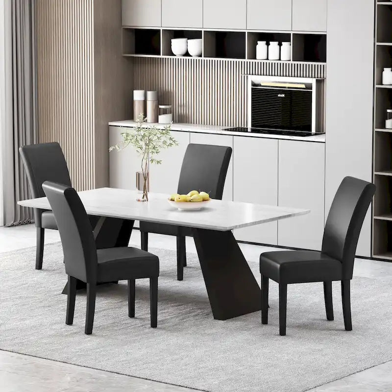 Chaises de salle à manger tapissées à motifs (lot de 4).