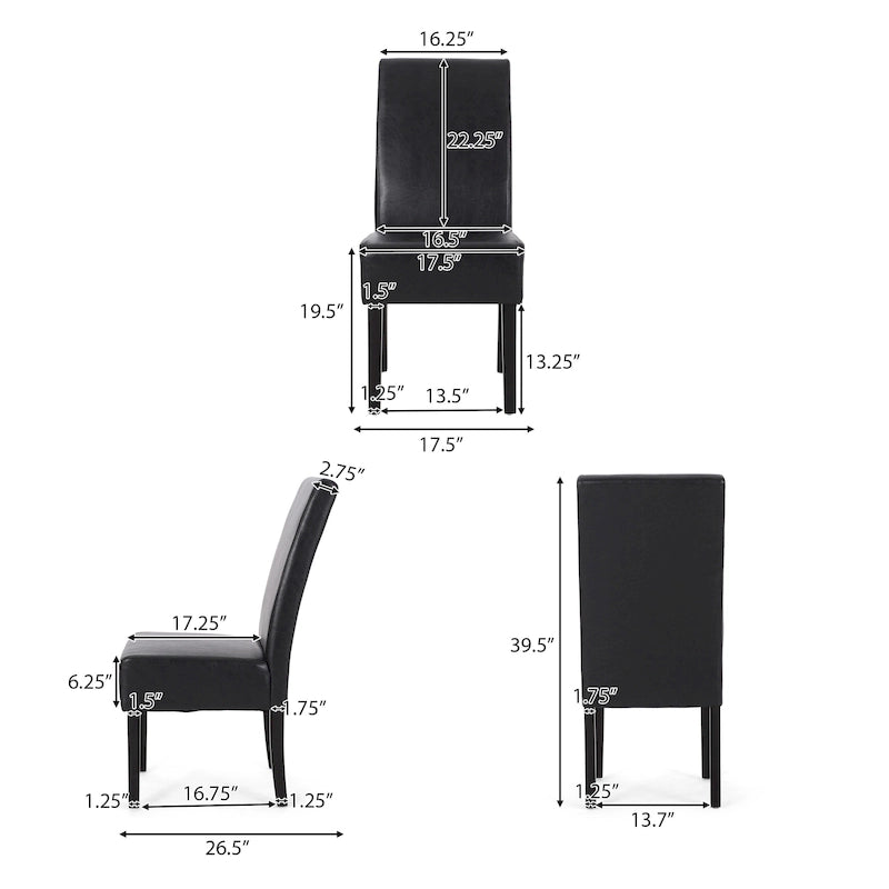 Chaises de salle à manger tapissées à motifs (lot de 4).