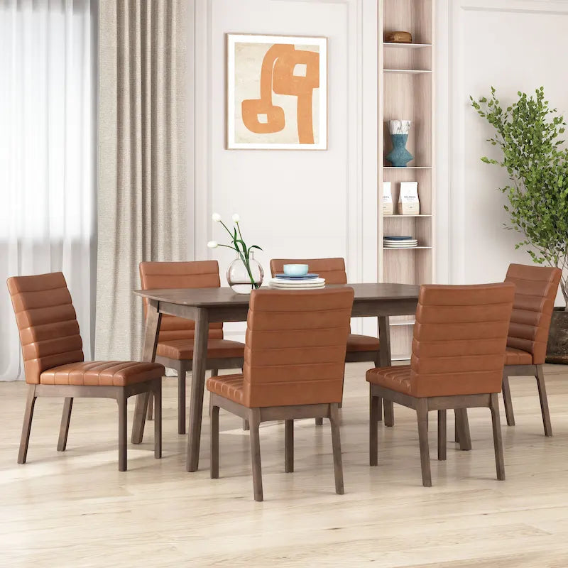Chaises de salle à manger capitonnées (lot de 6).