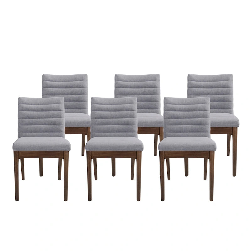 Quilted upholstered dining chairs (of 6).