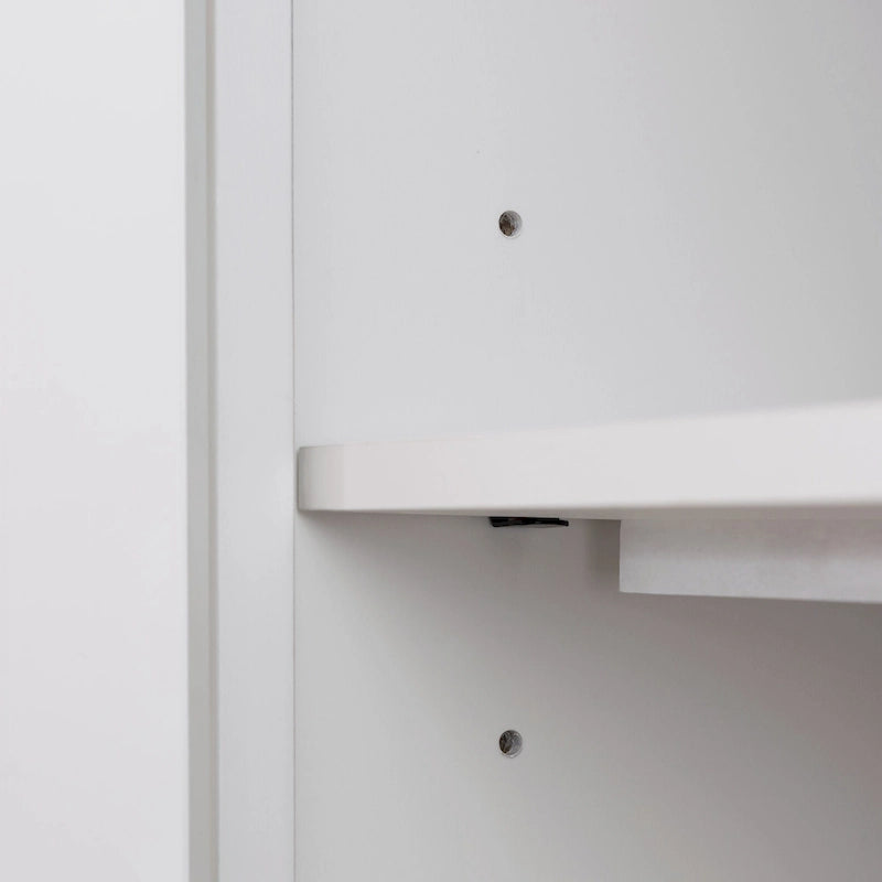 Meuble TV d'angle blanc avec étagères de rangement
