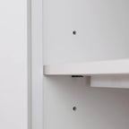 Meuble TV d'angle blanc avec étagères de rangement