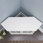 Meuble TV d'angle blanc avec étagères de rangement