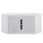 Meuble TV d'angle blanc avec étagères de rangement