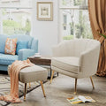 Fauteuil d'appoint avec ottoman, Fauteuil simple moderne rembourré, Fauteuil club confortable pour salon