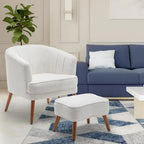 Fauteuil d'appoint avec ottoman, Fauteuil simple moderne rembourré, Fauteuil club confortable pour salon