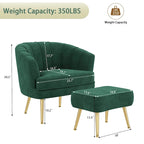Fauteuil d'appoint avec ottoman, Fauteuil simple moderne rembourré, Fauteuil club confortable pour salon