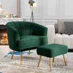 Fauteuil d'appoint avec ottoman, Fauteuil simple moderne rembourré, Fauteuil club confortable pour salon
